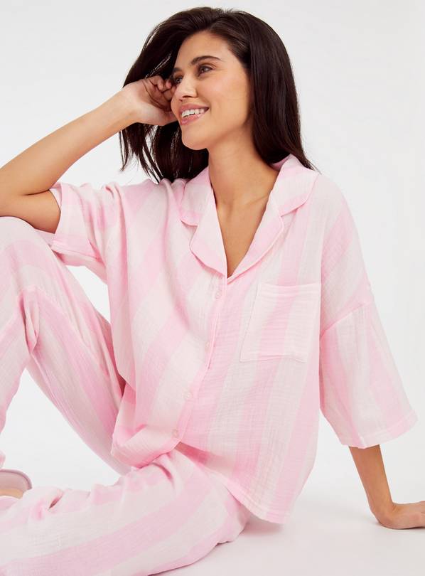 Buy Pink Tonal Stripe Traditional Pyjamas 20 Pyjamas Tu