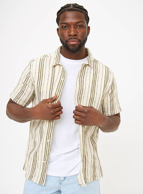 Stone Stripe Textured Shirt XL