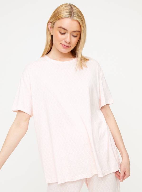 Pink Woodblock Print Short Sleeve Pyjama Top L