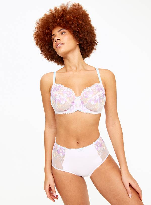 DD+ Pink Floral Pastel Lace Underwired Bra  32E