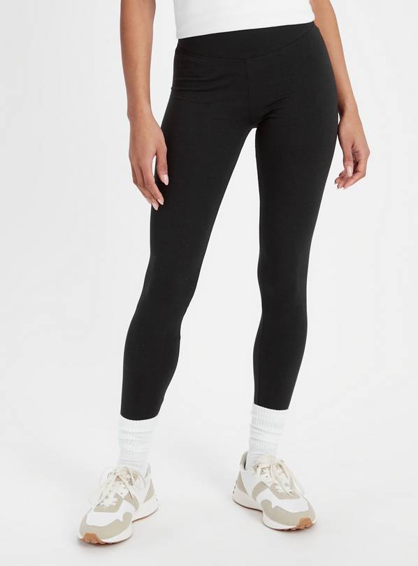 Black Cotton Modal Leggings  12-14