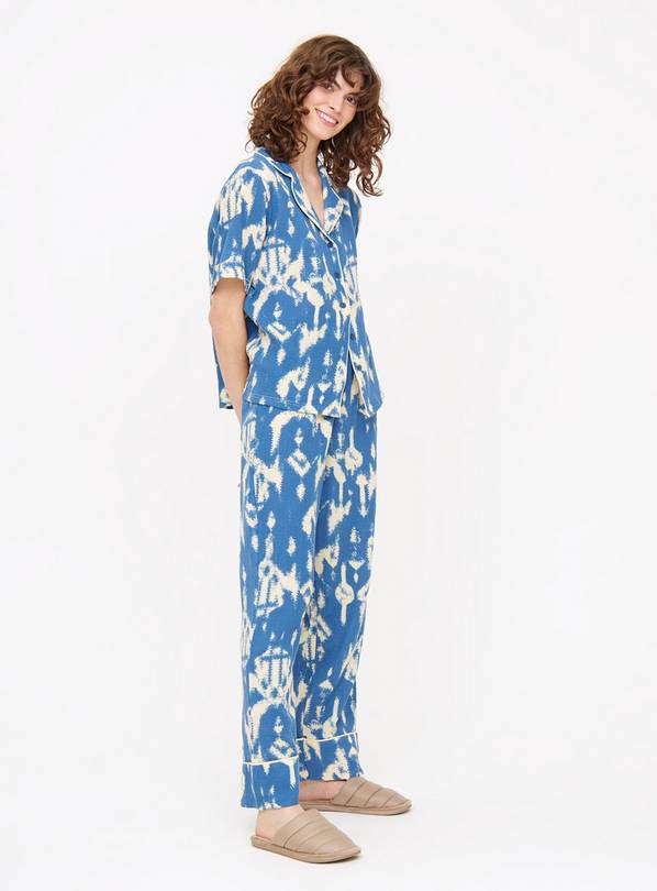 Blue Ikat Dye Woven Pyjamas 12