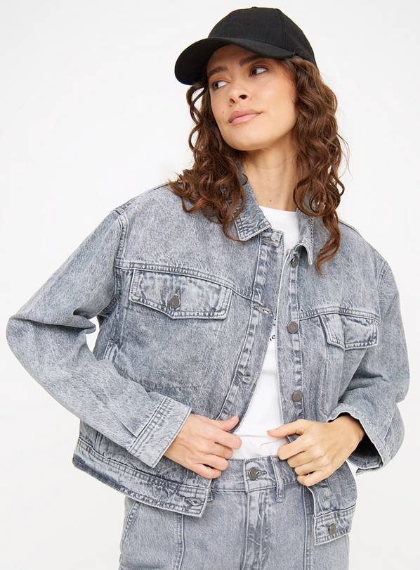 Buy Grey Twill Trucker Denim Jacket 14 | Coats | Tu