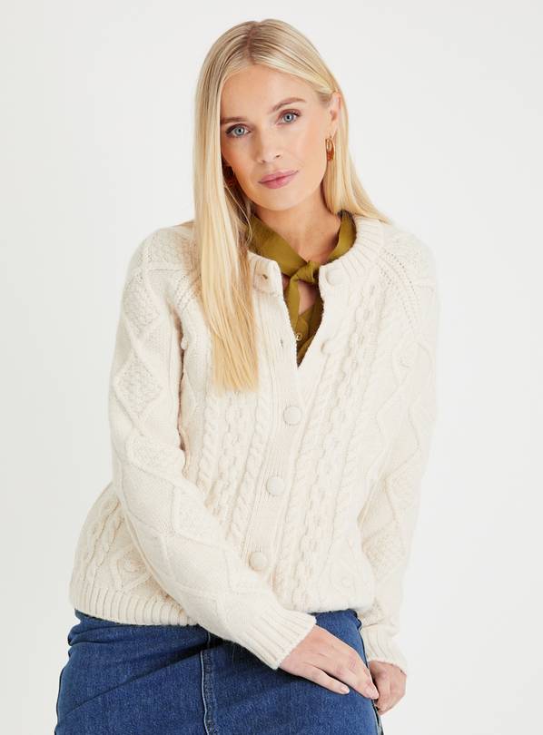 Buy Cream Cable Bobble Cardigan 20 | Cardigans | Argos