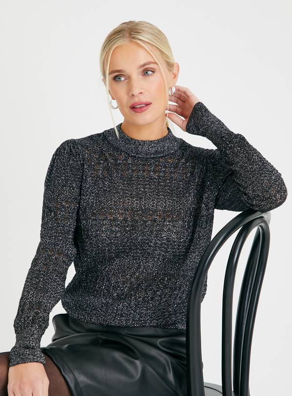 Black Sparkle Pointelle Jumper 10