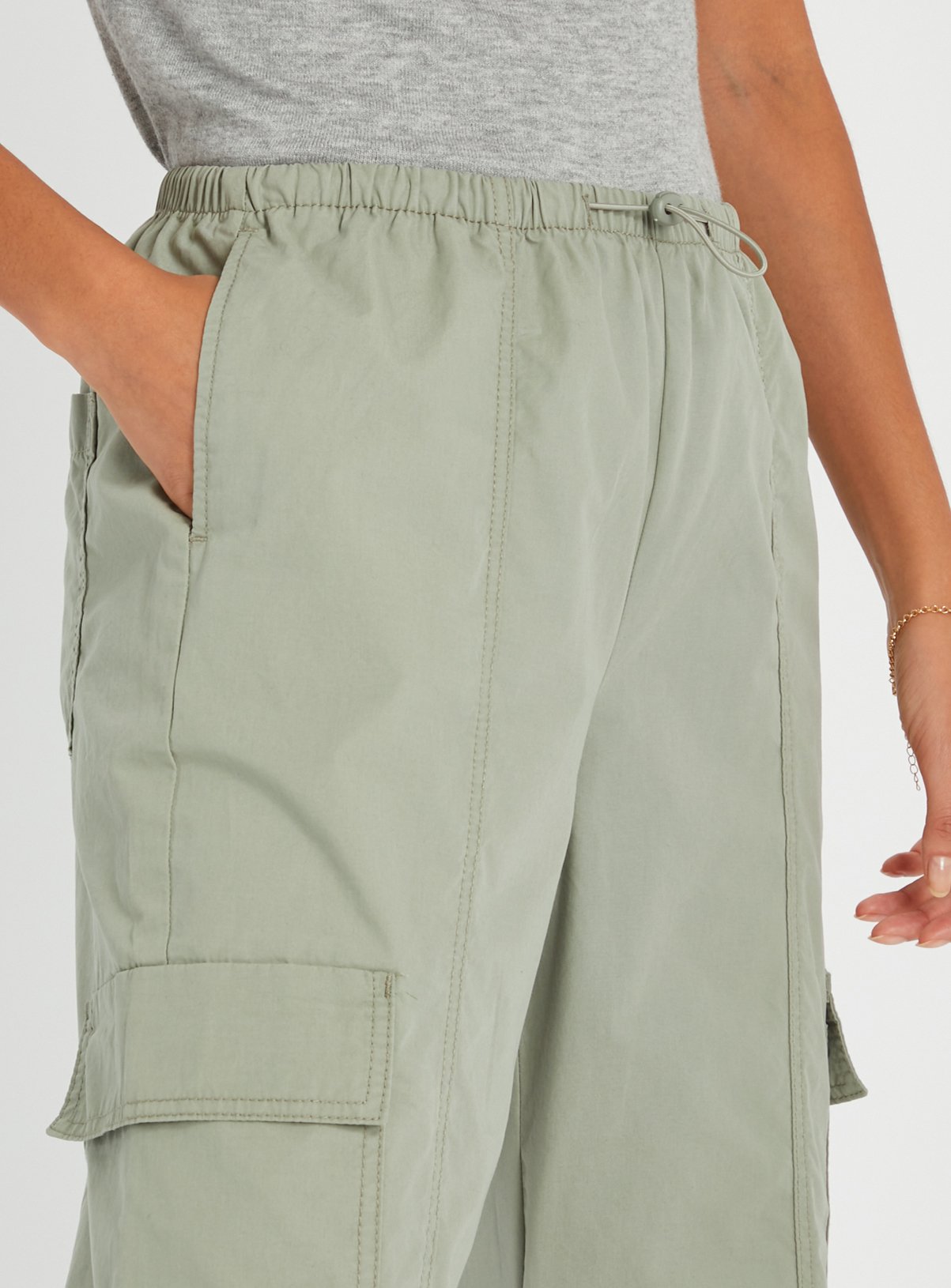 Sage Green Parachute Trousers  18 - Image 3 thumbnail