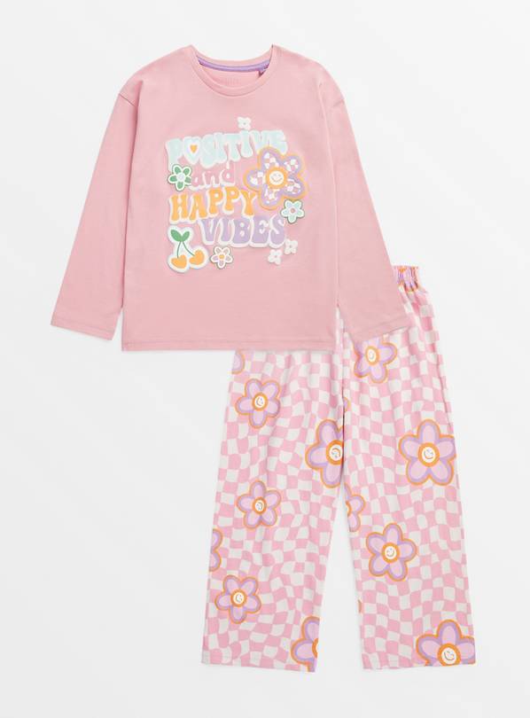 Pink Happy Vibes Pyjamas 5-6 years