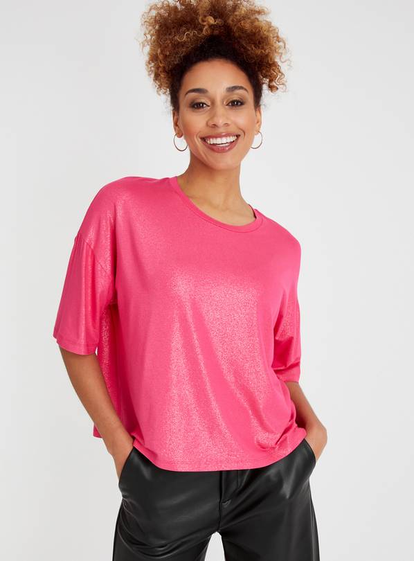 Buy Pink Metallic Foil T-Shirt 16 | T-shirts | Argos