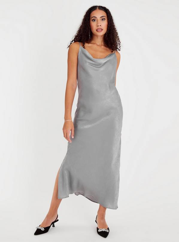 Silver Satin Cami Dress 12