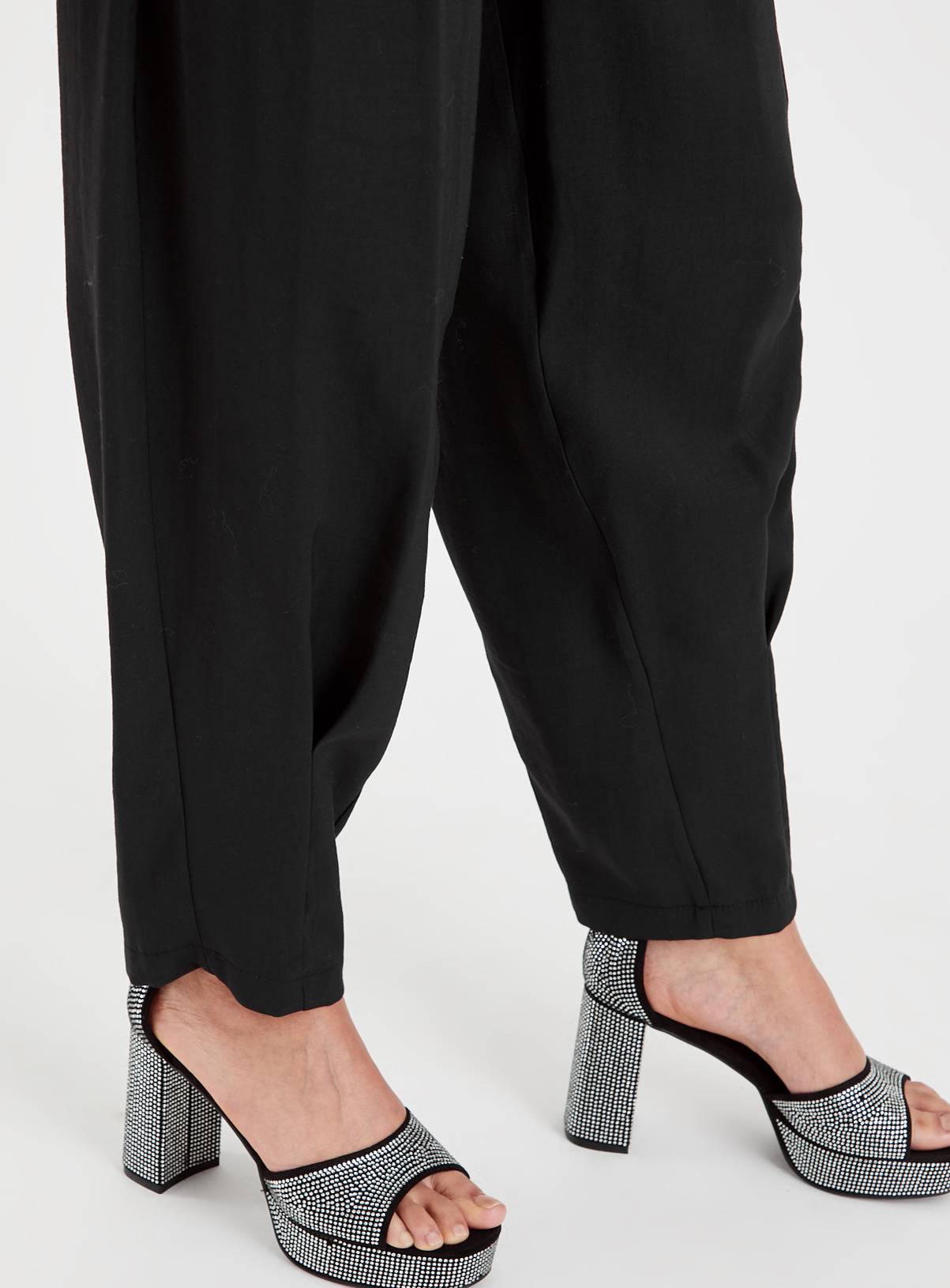 Black Pintuck Tailored Trousers 24L - Image 3