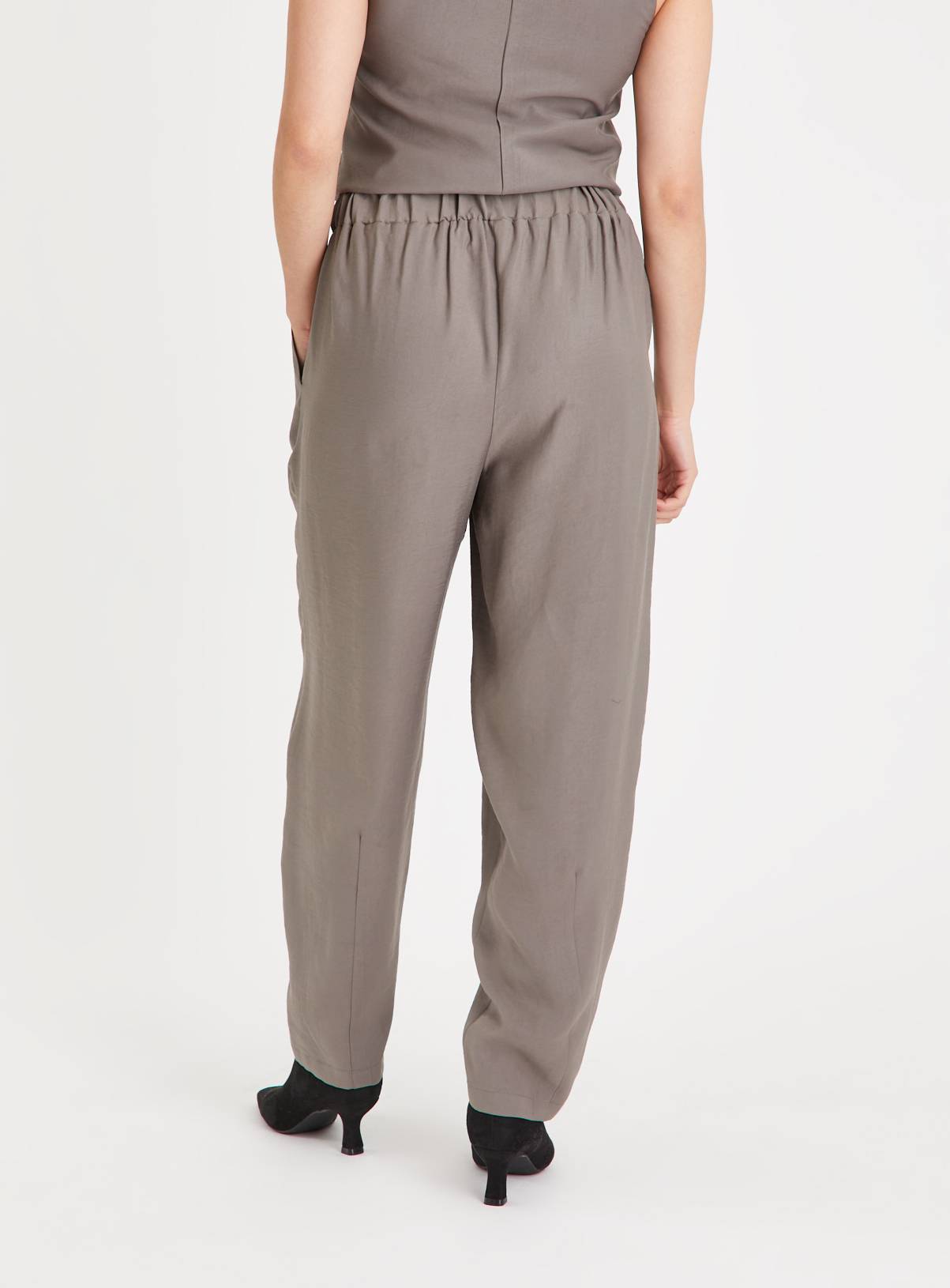 Brown Pintuck Tailored Trousers 20S - Image 4