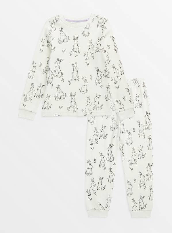 Cream Rabbit Print Pyjamas 2-3 years