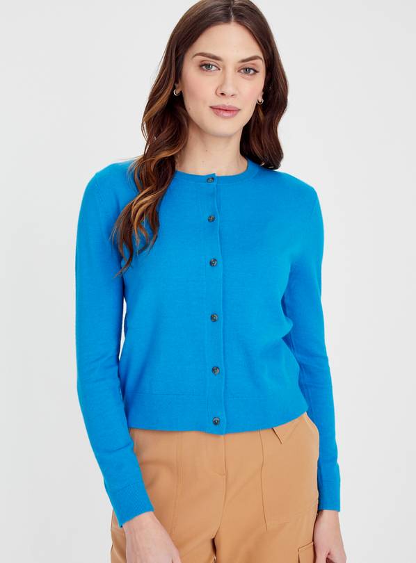 Blue Soft Touch Crew Neck Cardigan 10