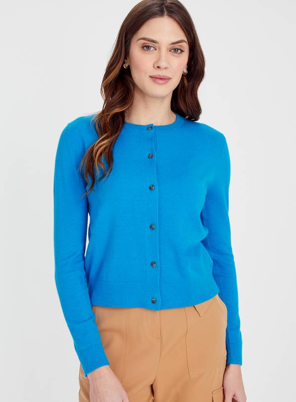 Blue Soft Touch Crew Neck Cardigan 24