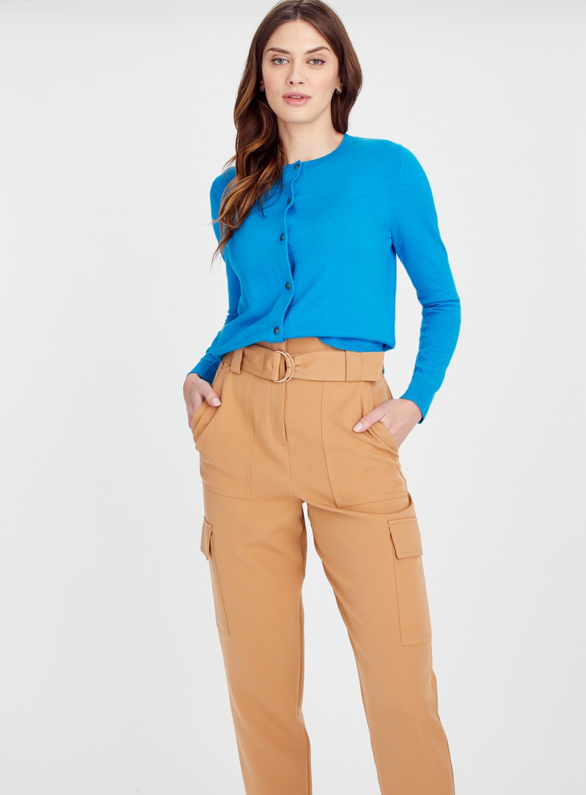 Blue Soft Touch Crew Neck Cardigan 16 - Image 2 thumbnail