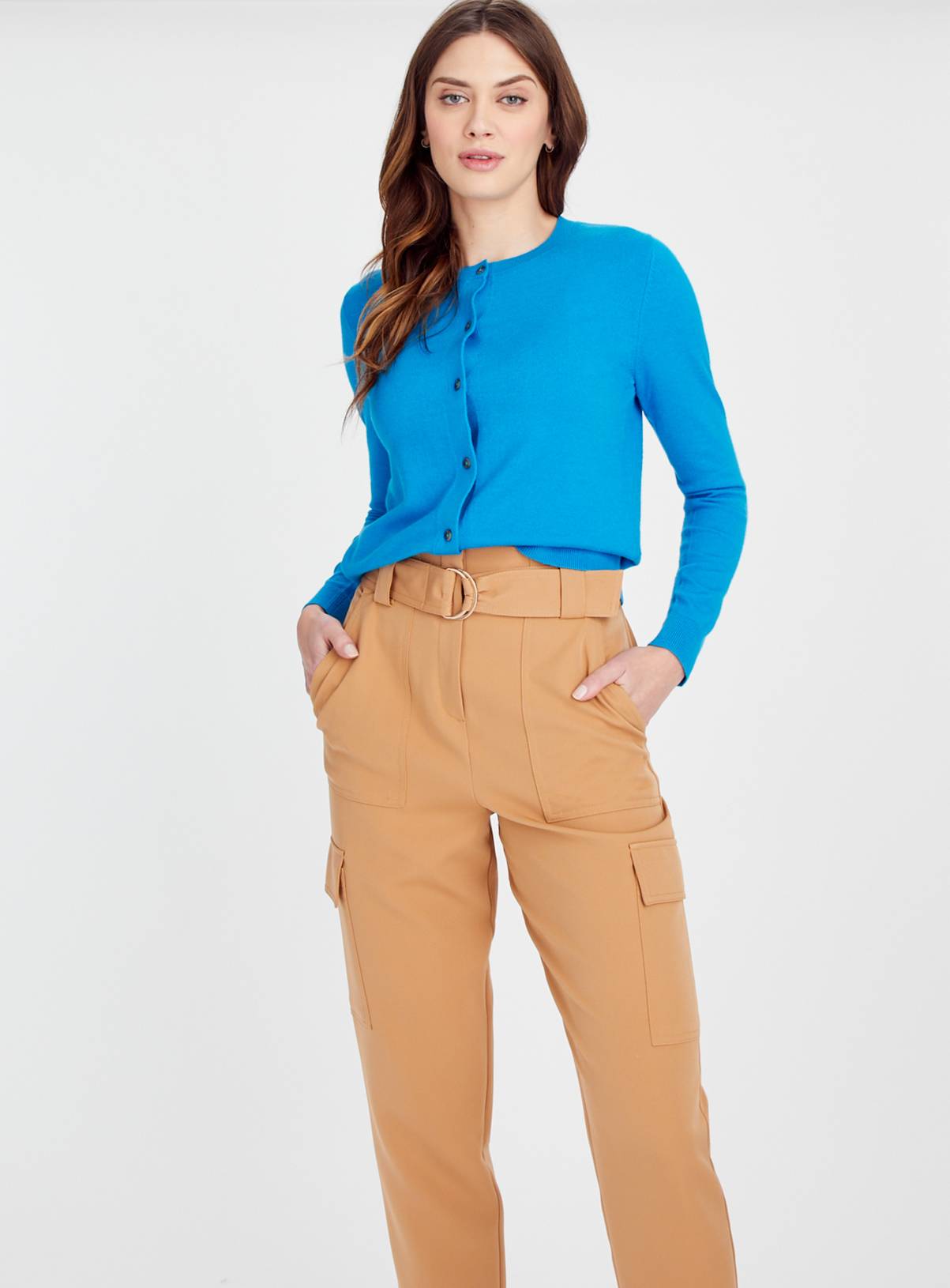 Blue Soft Touch Crew Neck Cardigan 16 - Image 2