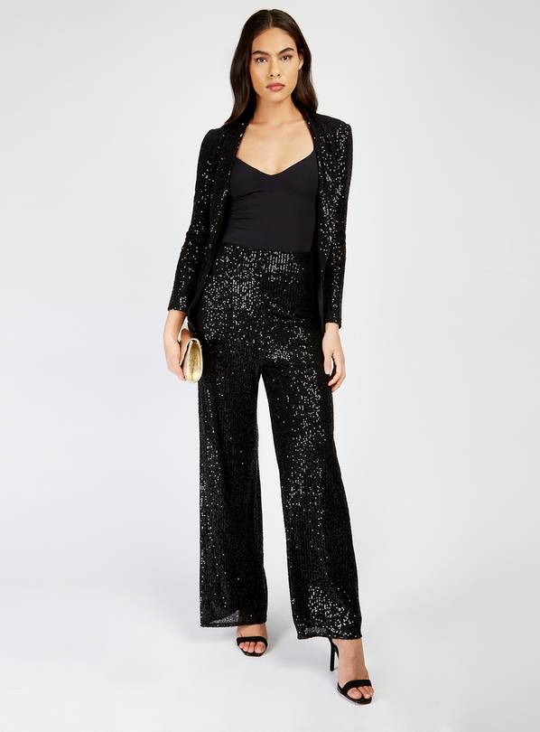 Black clearance sequin trousers