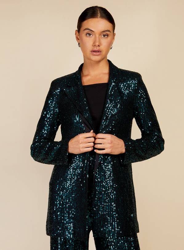 VOGUE WILLIAMS Green Sequin Blazer 12