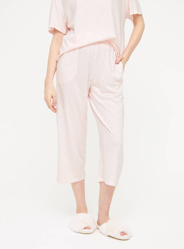 Pink Printed Cropped Pyjama Bottoms XS