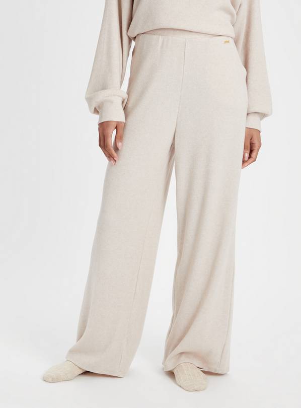 Buy Oatmeal Brushed Wide Leg Coord Pyjama Bottoms 18 | Pyjamas | Tu