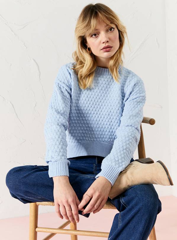 EVERBELLE Blue Bobble Stitch Jumper 18