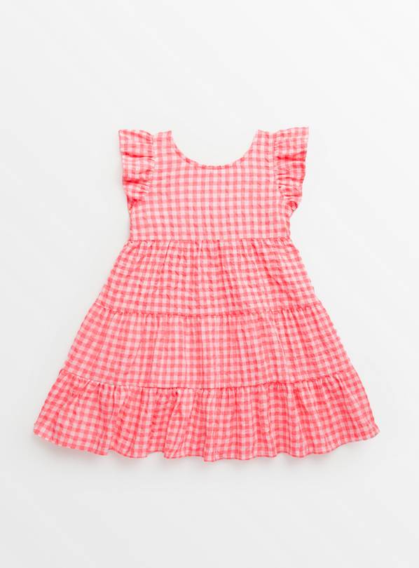 Neon Pink Gingham Dress 1-2 years