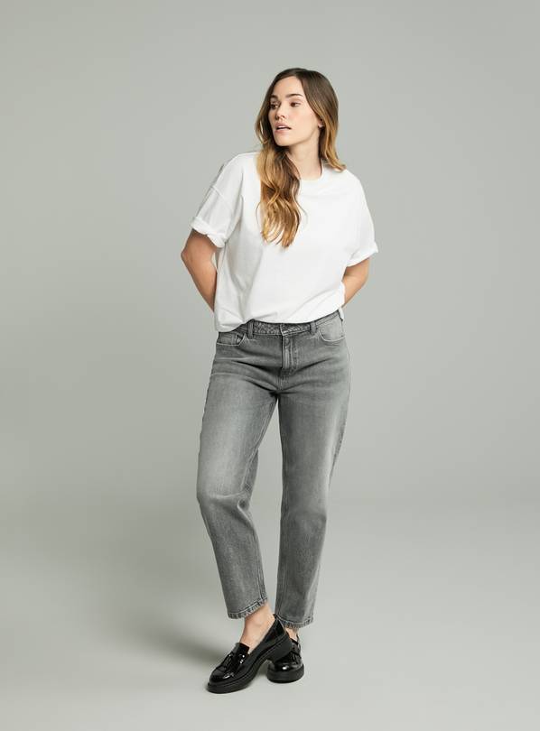 Grey Straight Leg Denim Jeans  16R
