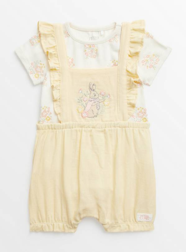 Peter Rabbit Yellow Bodysuit & Bibshort Set Up to 3 mths