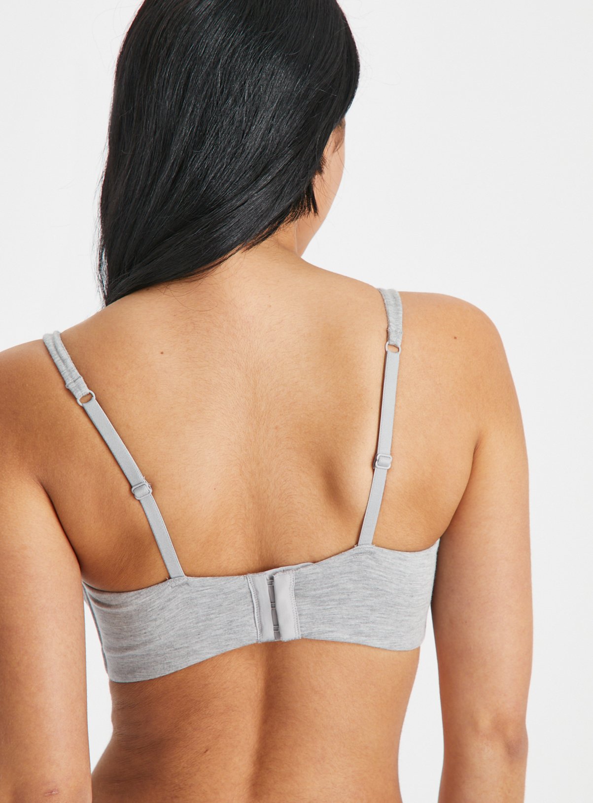 Grey Marl Padded Non-Wired Bra 32D - Image 4 thumbnail