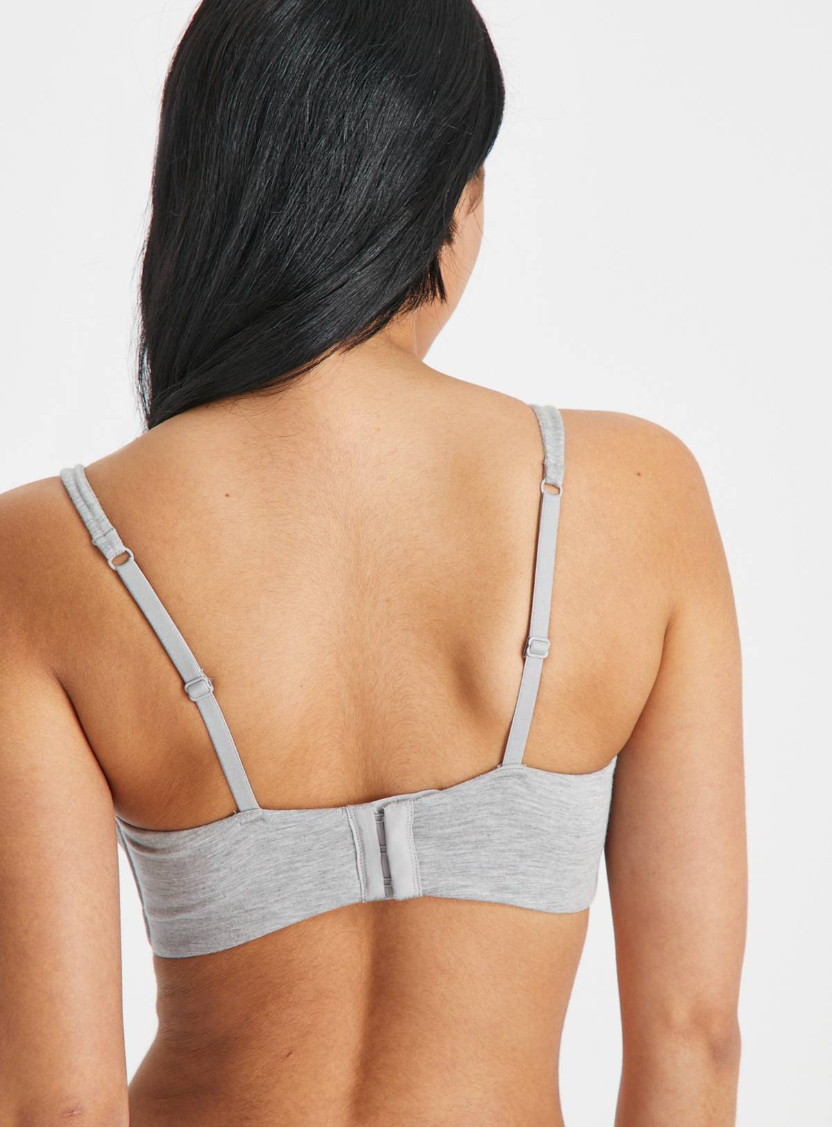 Grey Marl Padded Non-Wired Bra 32D - Image 4