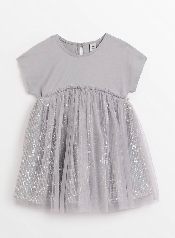 Silver Sequinned Tutu Dress 1-2 years