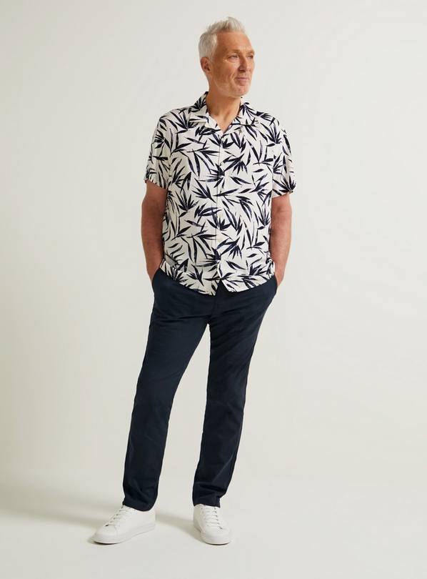 UNION WORKS Navy Straight Leg Chino Trousers  40R