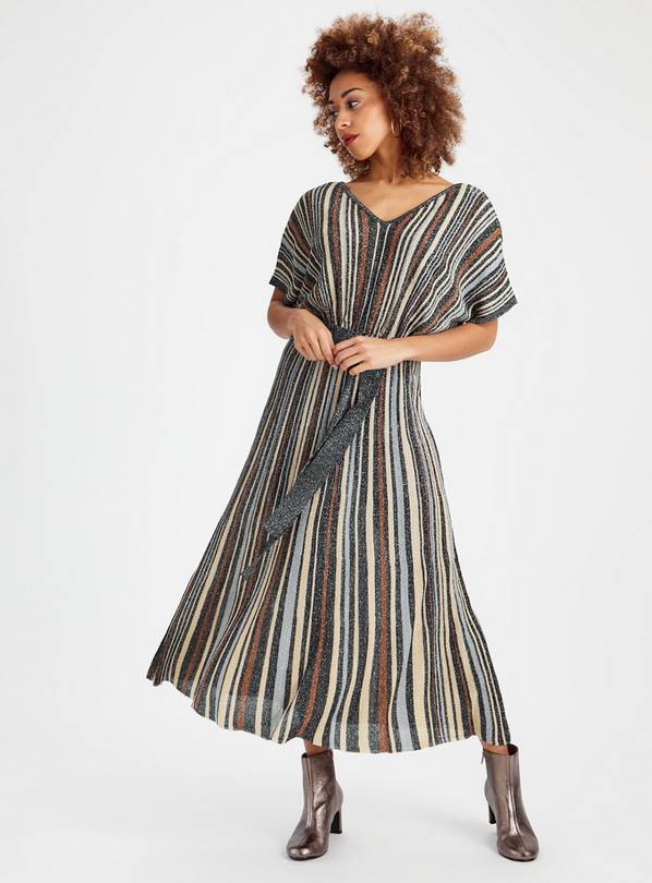 Black Stripe Sparkle Dress XL