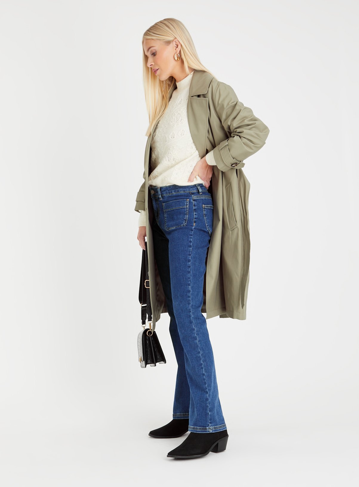 Cream Cable Design High Neck Jumper  XL - Image 2 thumbnail