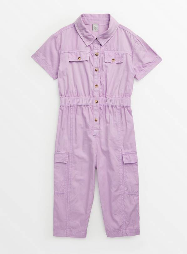Lilac Utility Short Sleeve Jumpsuit 4-5 years
