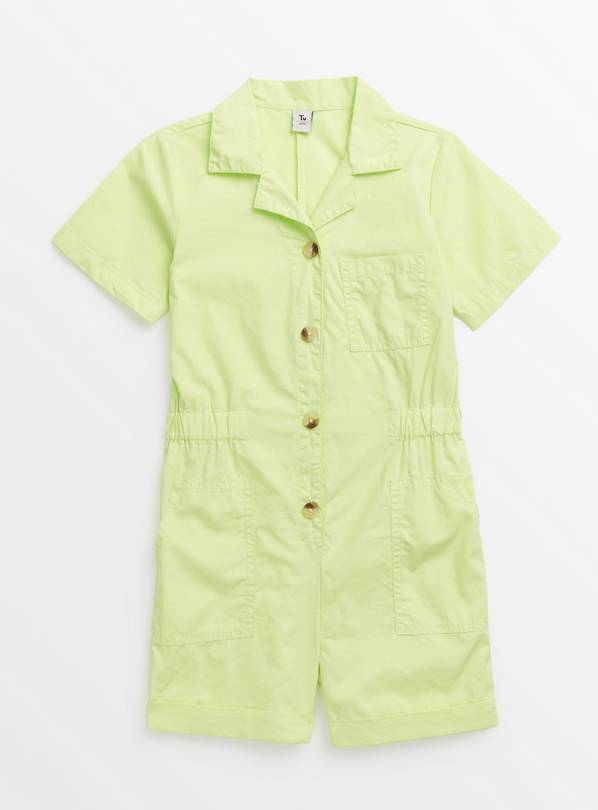 Lime Green Poplin Utility Playsuit 13 years