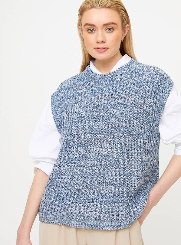 Navy Twist Yarn Relaxed Fit Tank Top 18