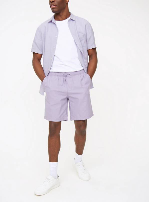 Lilac Pull-On Cotton Shorts 34