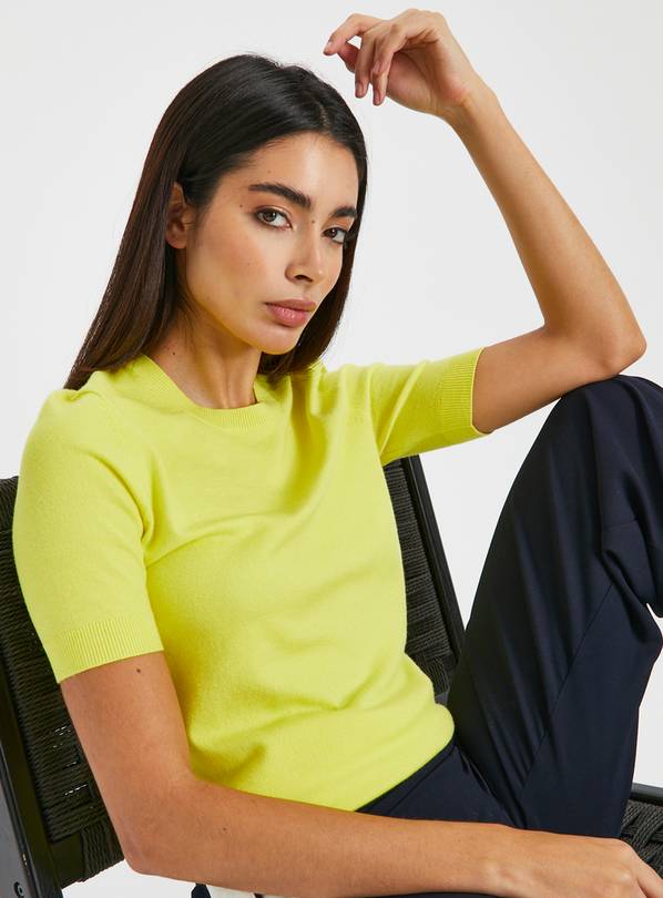 Yellow Soft Touch Short Sleeve Jumper 16