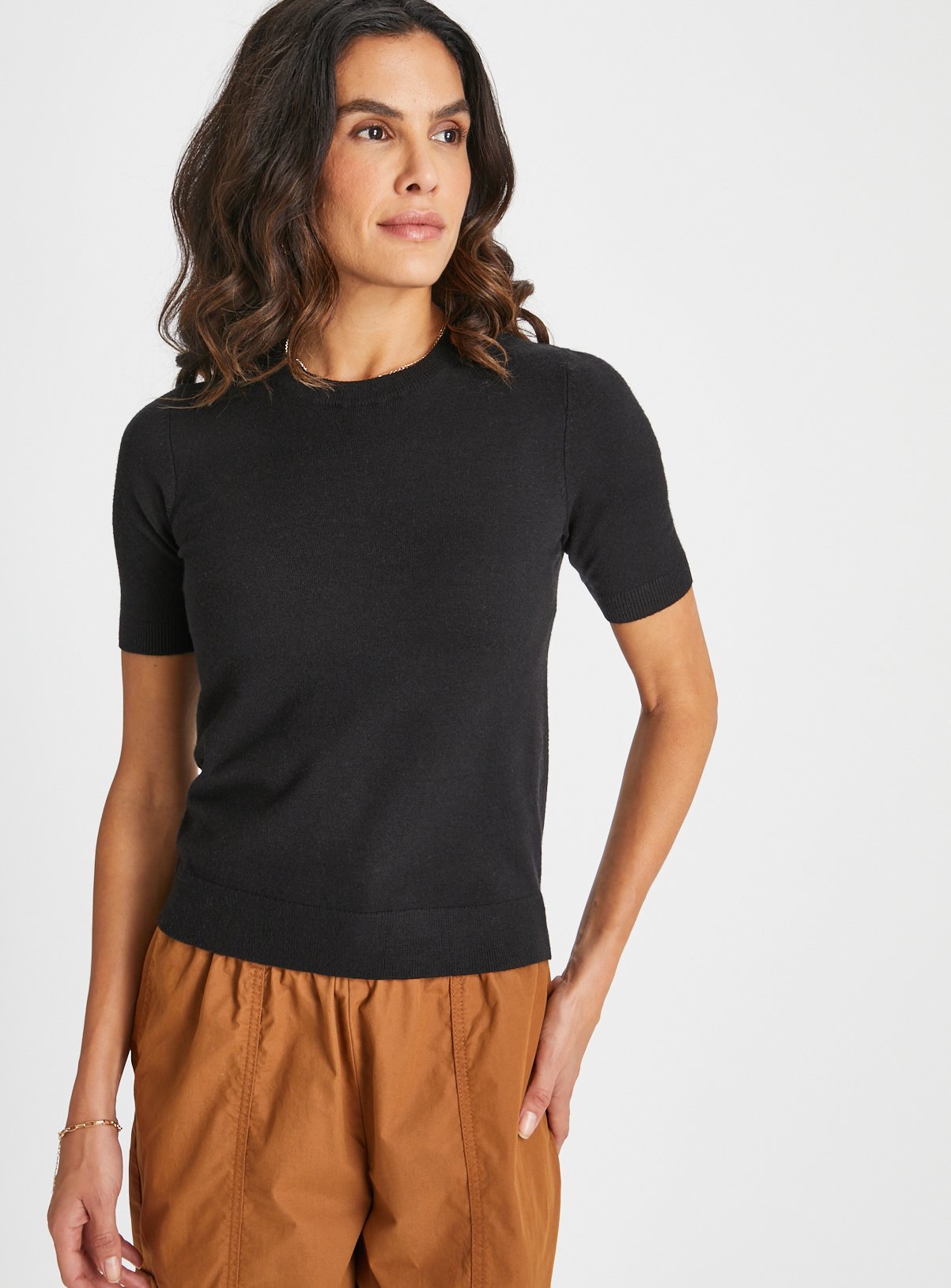 Black Soft Touch Short Sleeve Jumper 14 - Image 1 thumbnail