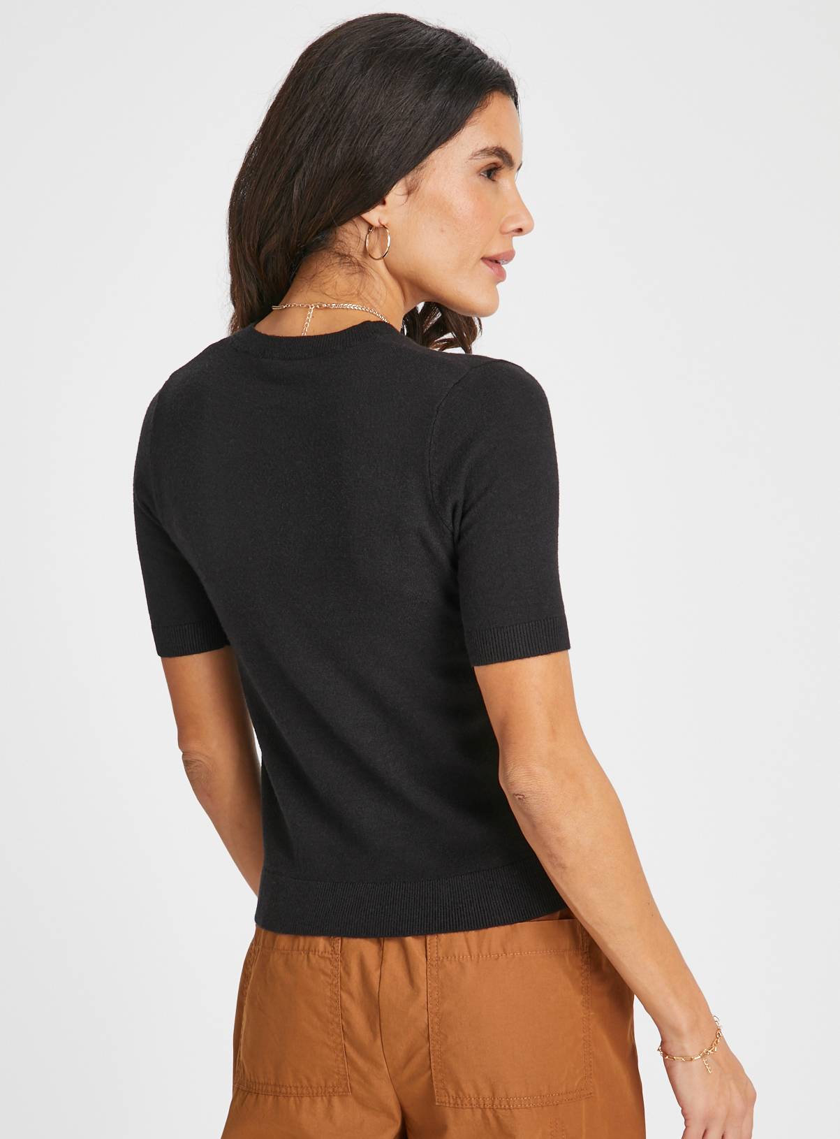 Black Soft Touch Short Sleeve Jumper 14 - Image 4