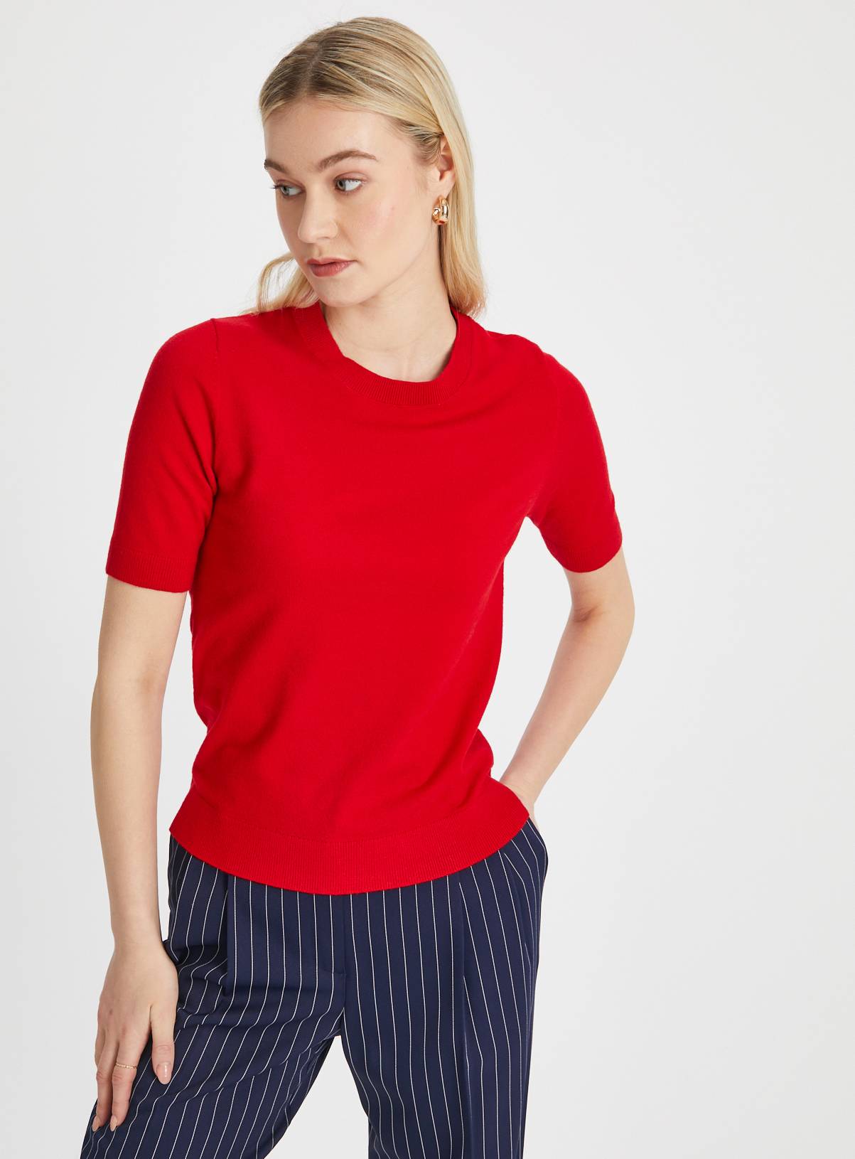 Red Soft Touch Short Sleeve Jumper 20 - Image 1
