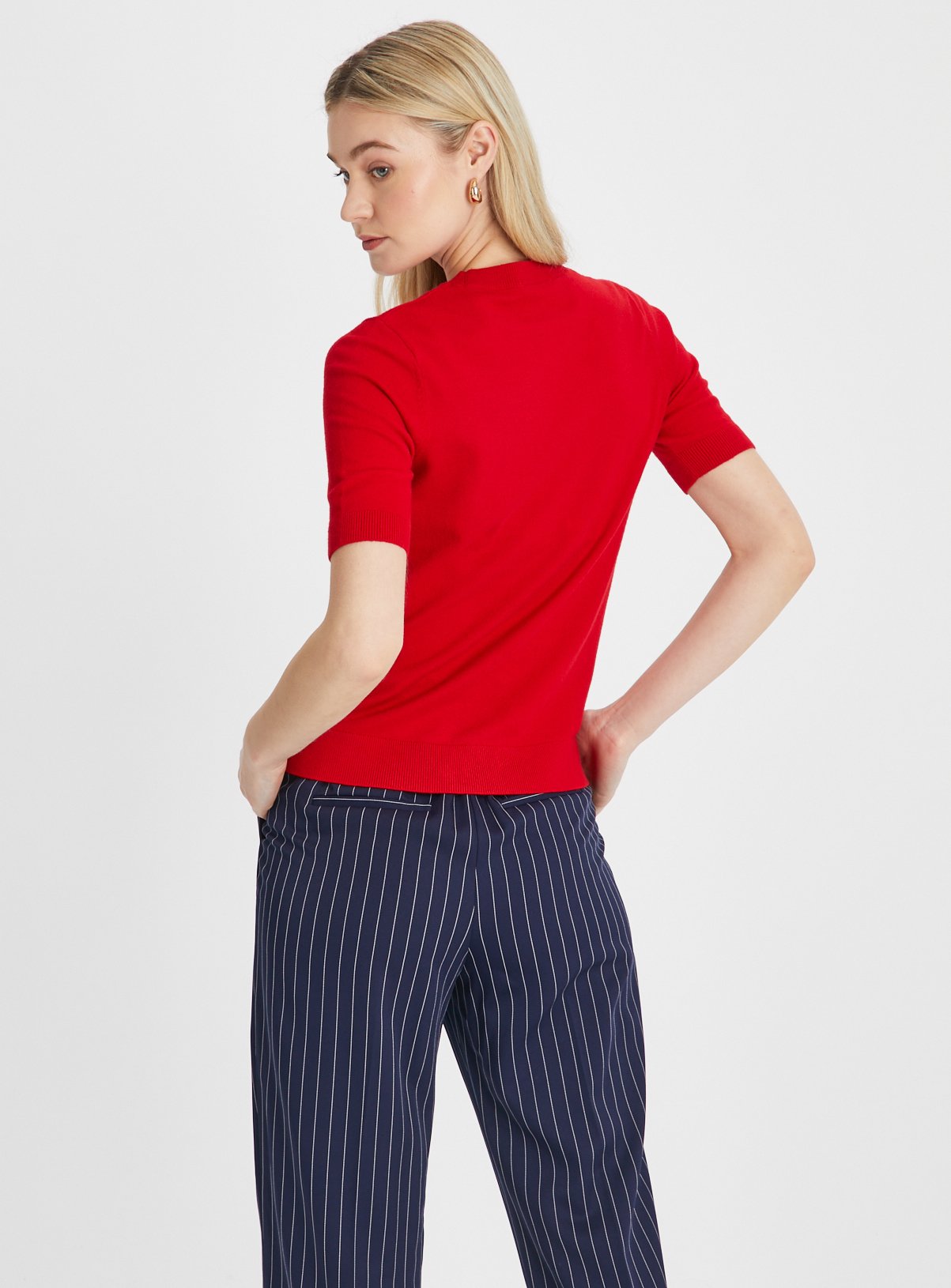 Red Soft Touch Short Sleeve Jumper 20 - Image 4 thumbnail