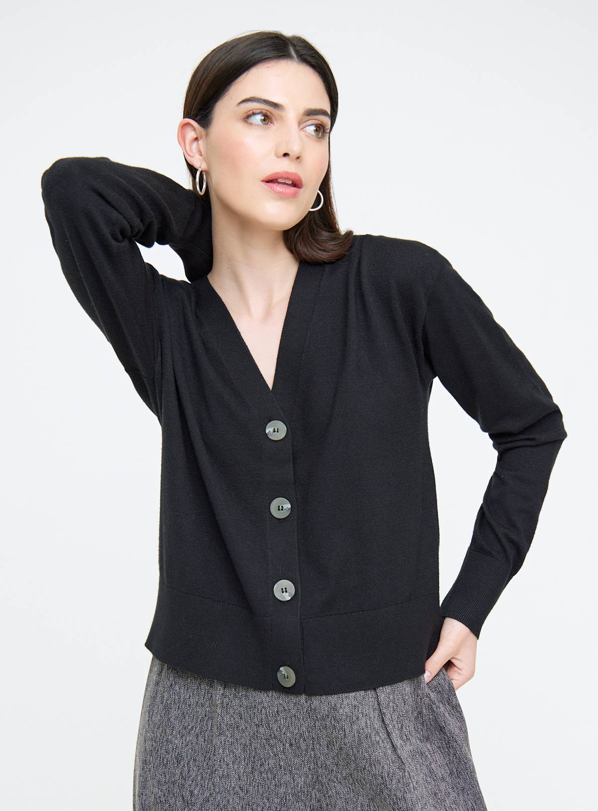 Black Soft Touch Cropped Cardigan  16 - Image 1