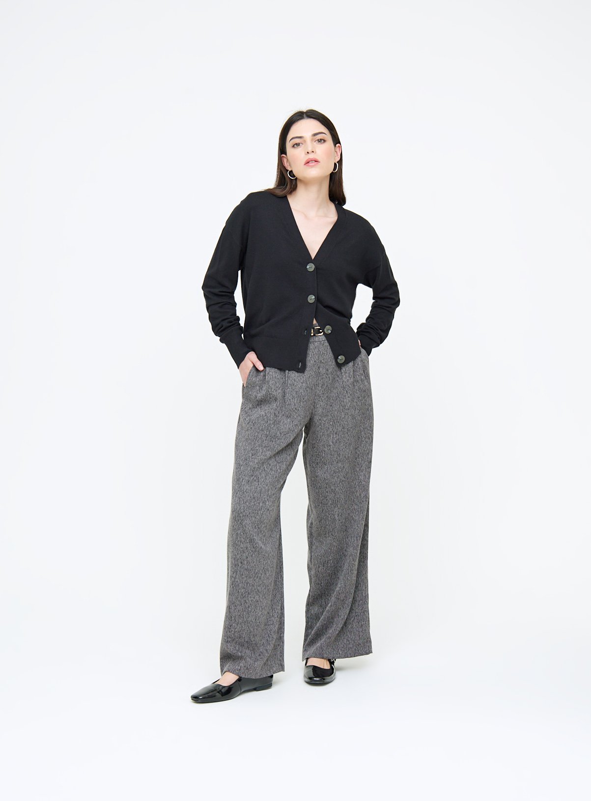 Black Soft Touch Cropped Cardigan  16 - Image 2 thumbnail