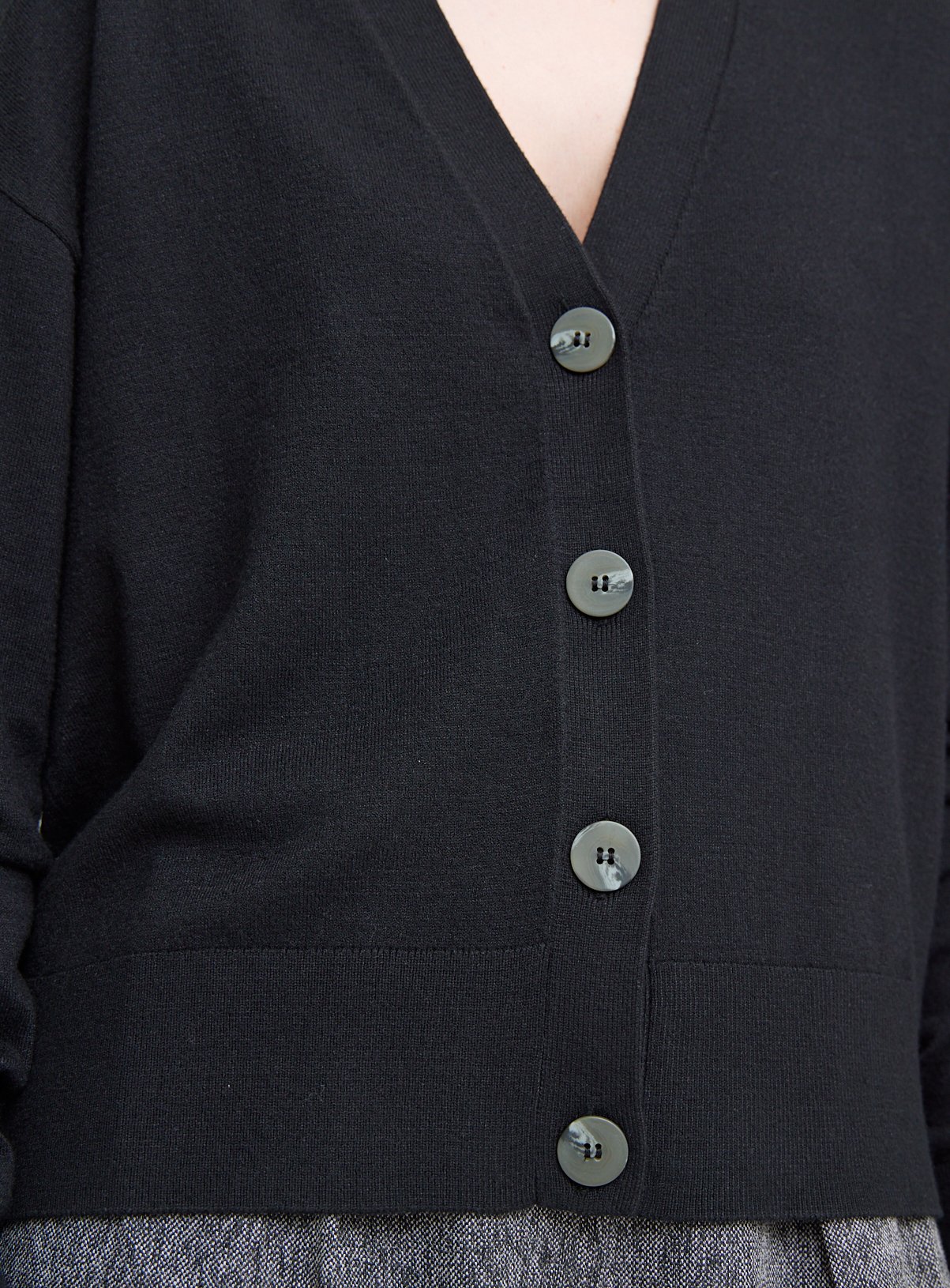 Black Soft Touch Cropped Cardigan  16 - Image 3 thumbnail