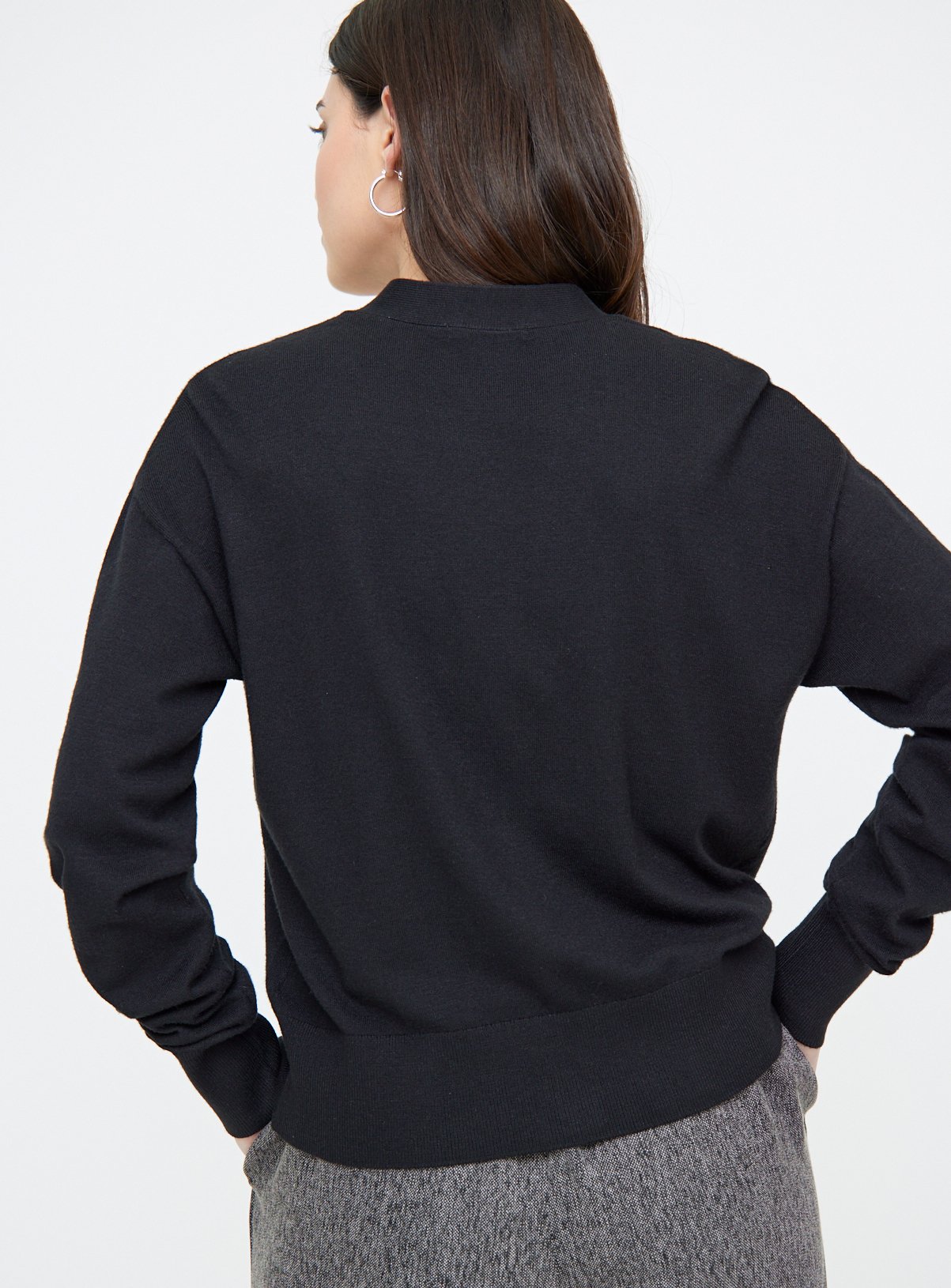 Black Soft Touch Cropped Cardigan  16 - Image 4 thumbnail