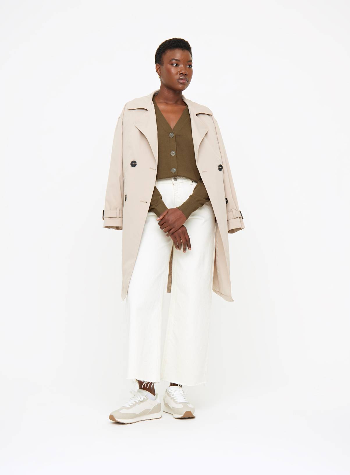 Khaki Soft Touch Cropped Cardigan 10 - Image 2