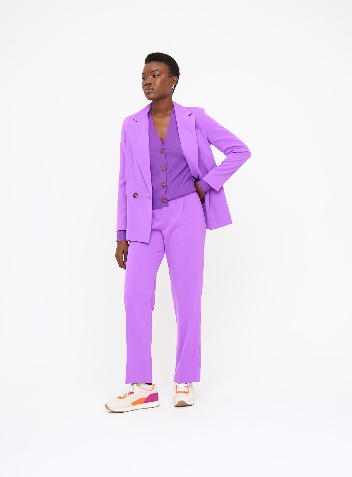 Purple Soft Touch Cropped Cardigan 24 - Image 2 thumbnail