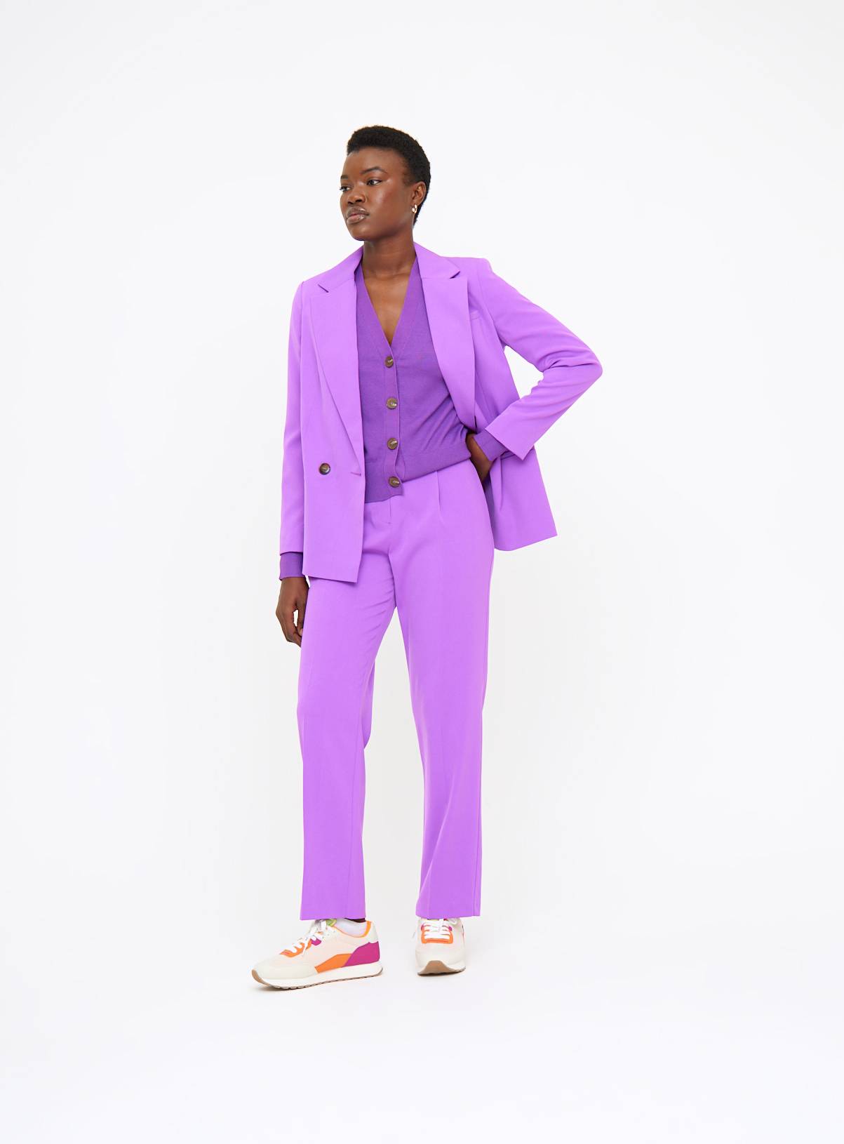 Purple Soft Touch Cropped Cardigan 24 - Image 2